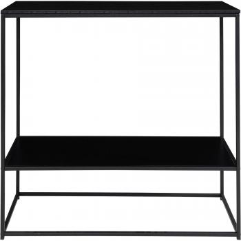 Table console 2 étages noirs avec structure noire 80 x 36 x 80 cm House Nordic