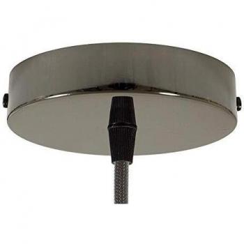 Rosone cilindro nero 120 mm con serracavo e staffa