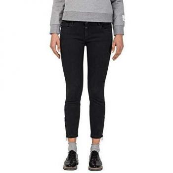 Timezone Tight Aleenatz Cropped Jeans Skinny, Negro (Deep Black Star Wash 9059)