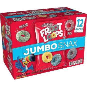 Froot Loops Jumbo Snax, 12 sachets de céréales