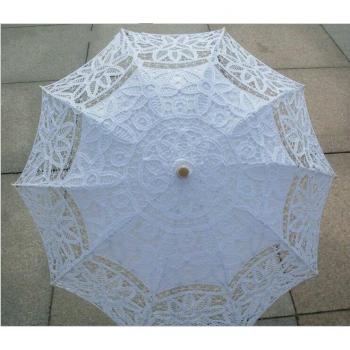 Coton Dentelle Parasol Décorations de Mariage Blanc