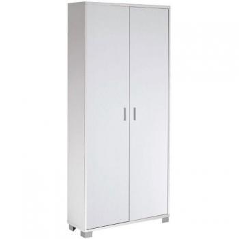Iperbriko Armario de almacenaje con 8 compartimentos, doble puerta, tamaño compacto, blanco ceniza