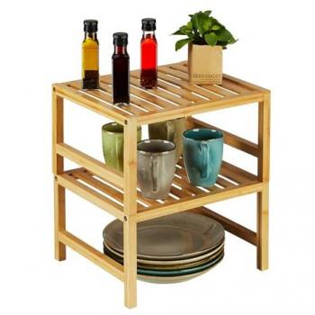 Organisateur de cuisine en bambou, lot de 2, HxLxP : 20x35,5x30,5 cm
