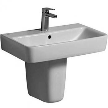Geberit Waschtisch RENOVA COMPACT 600 x 370 mm, mit Hahnloch, mit Überlauf weiß