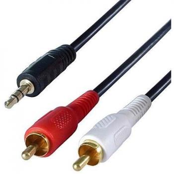 5 m 3.5mm Jack to Dual RCA Stereo Link – Gold Connectors