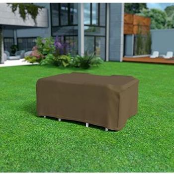 Funda mesa +4 siillas marrón Nortene 225X145X90