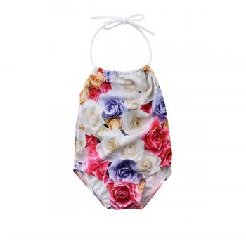 Bébé bikini col licou imprimé jardin