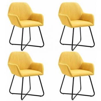 Sillas de Comedor 4 Unidades Amarilla VidaXL