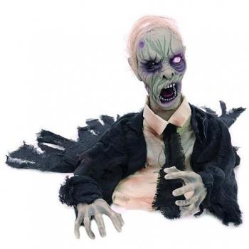 EUROPALMS Animated Halloween Zombie Figure with LED Eyes and Sound