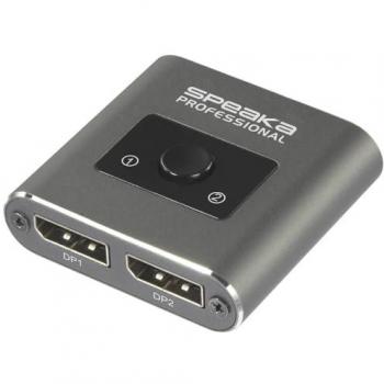 SpeaKa Professional SP-BDS-250 2 Port DisplayPort-Switch UHD 4K, Switch Box