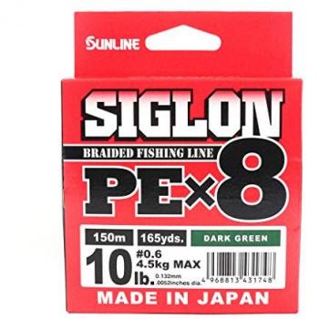 Sunline PE Line X8 Siglon 150M PE 0,6 10LB Dunkelgrün (1748) dunkelgrüner Farbton