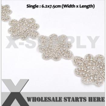 Shimmering Crystal Applique Trim