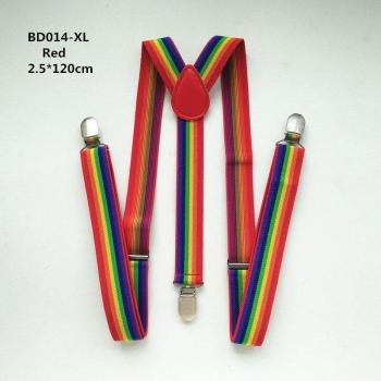 Adjustable Rainbow Striped Y-Back Suspenders