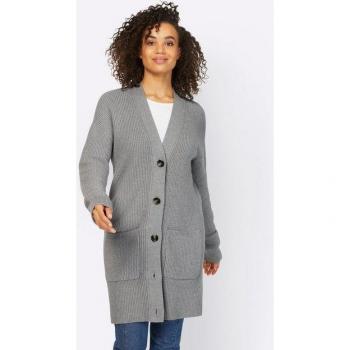 Damen Strickjacke HEINE, grau meliert, Gr. 38