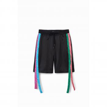 Corto Desigual Johnson Hartig con Cintas, Negra, Talla S