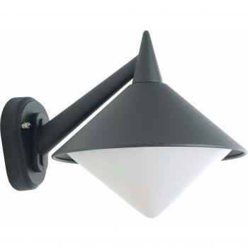 Wandleuchte A-282563, Graphit, Aluguss, Opal Polycarbonat, E27, IP43, 260x260x350mm
