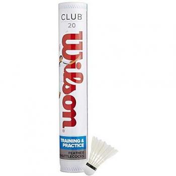 Club 20 Shuttlecocks (Wilson) – 12 Pack, 77 Gramm, weiß, Feder & Naturkork
