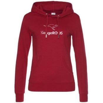 Kangaroos Basic Hoodie für Damen, rot, Gr. 32/34