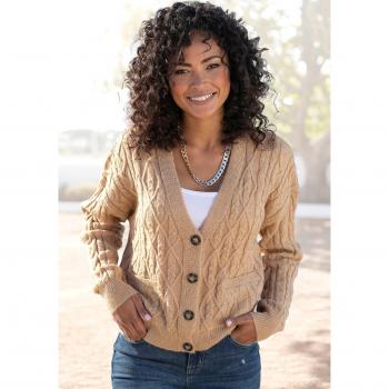 Lascana Cardigan für Damen, braun, hüftlang
