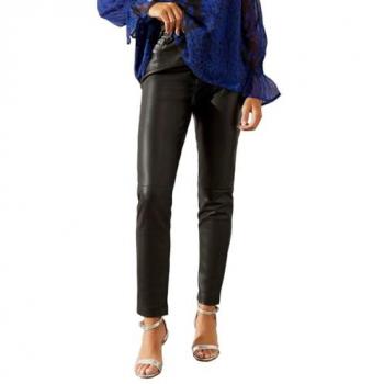 Faux Leather Women's Jeans – Black – UK 10