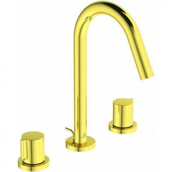 Mitigeur de lavabo en métal, saillie 127 mm, or brossé