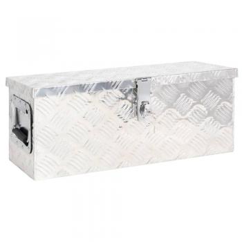 VidaXL Silver Aluminium Storage Box 60x23.5x23 cm