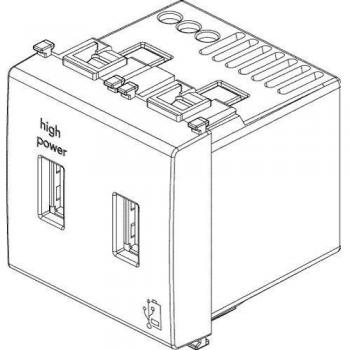 Vimar Planar USB-Wandsteckdose mit Schalter 5V 2x1A 14295