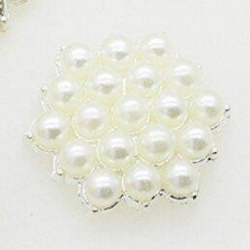 18mm Flatback Flower Rhinestone Buttons
