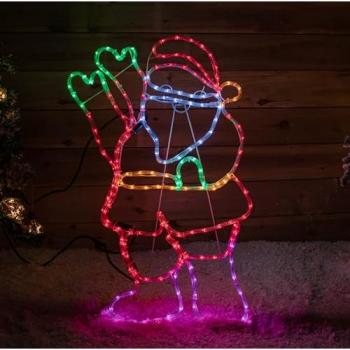 Samuel Alexander 3‑Foot Santa Light Rope – 192 Multi‑Colour LEDs (Stand‑Up)