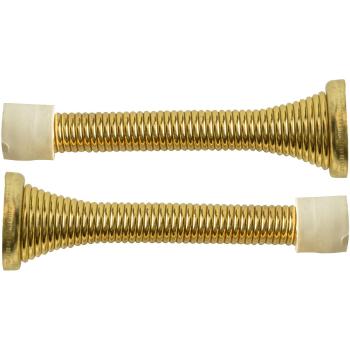 Brass Finish 80mm Spring Door Stop (Pack of 2)