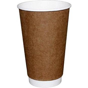 Fiesta GP436 Eco-Friendly Double Wall Kraft Coffee Cups, 8 oz. (Pack of 25)