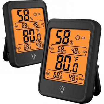 Digital Hygrometer and Thermometer for Indoor Use with Backlight