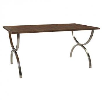Contemporary Wood and Metal Dining Table