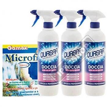 Quasar Set 3 Bottiglie Vetri 650 ML con Panno Microfibra