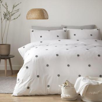 Dot Garden White & Slate Duvet Cover Set