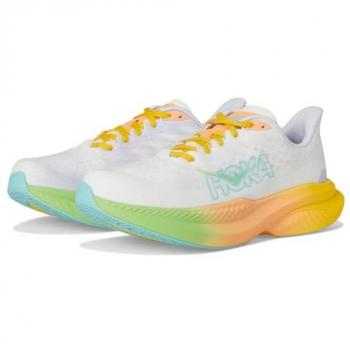 HOKA Women's Mach 6 Running Sneakers – Frost/Starlight Glow, 6.5, Medium (B)