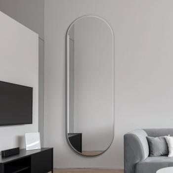 MirrorOutlet Silver Frameless Pond Wall Mirror – 71” X 26” (180x65 cm) Single Pack