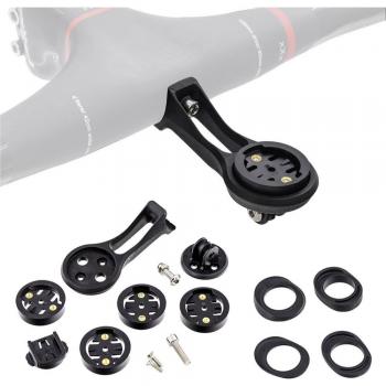 Pieza de extensión de soporte para dispositivo GPS ciclista, Negro/Plástico