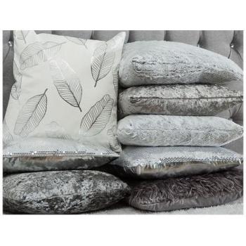 Velvet Effect Leaf Design Pillows