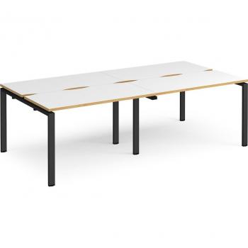 Adapt 4 Person Cluster Bench Black Frame Desk