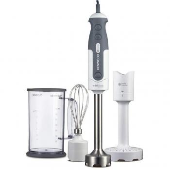 Mixeur Plongeant 7,3x7,3x42 cm Kenwood HDP306WH, Triblade en plastique, blanc/gris