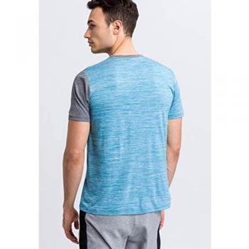 Erima 5-C Herren T-Shirt, oriental blue melange/grau melange/weiß, Größe XXXL