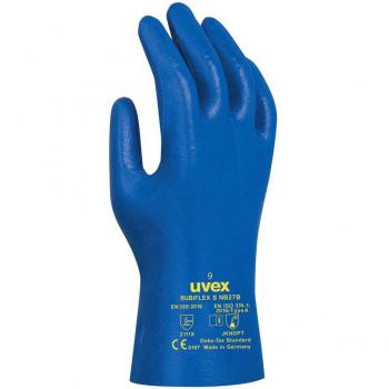 UVEX Gant RubiFlex NB27B, protection chimique, tissu tricoté, finition NBR, norme EN 374/Type A, ergonom
