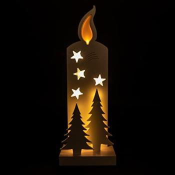 SHATCHI Pre Lit LED Wooden Nativity Scene Christmas Decoration