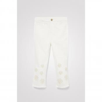 Desigual, Weiße Baumwolljeans, Cropped Flare, 9/10
