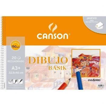 Bloc de dibujo Canson Basik Microperforado Con recuadro 150 g 20 Hojas 10 Unidades (32,5 x 46 cm)