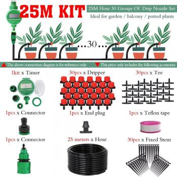 Digital Timer Drip Irrigation System for 4/7mm Tubing