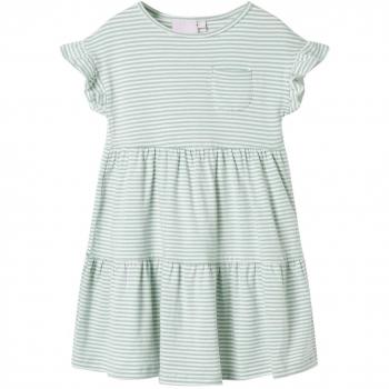 Abito da Bambina Menta con Maniche a Volant 128