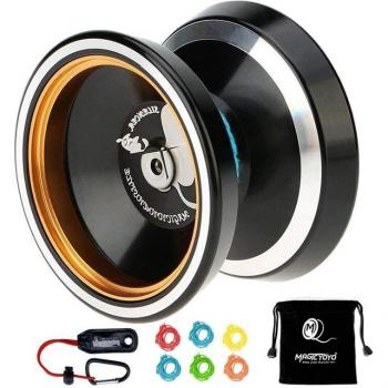 MAGICYOYO M001-B Aluminium Yoyo, nicht-ansprechbar, Metallring, 5 zusätzliche Schnüre und Tragetasche