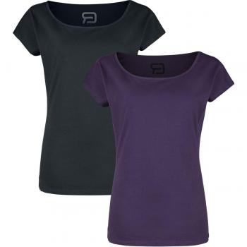 RED by EMP Women's Black & Lilac Crew-Neck T-Shirt Pack